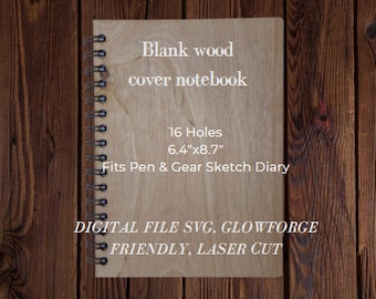 DIGITAL CUT FILE Blank Notebook Cover for Pen & Gear 16 holes Sketch Diary