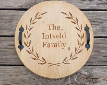 Serving Tray Wood, Serving Tray Personalized, Engraved Serving tray, Personalized Platter, Wooden Tray, Custom Tray, Housewarming Gift