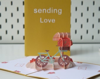 Envoi d’amour - Pop Up Carte 3D Amour Romantique Vœux Anniversaire Saint-Valentin Carte d’amour