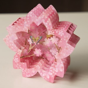 Sakura and Batterfly - Pop Up 3D Card Anniversary Valentine's Day Birthday Card