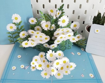 Daisy - Pop Up 3D Card Mother’s Day Birthday Valentines Wedding Anniversary Thank You Get Well Keepsake Blossoms will Last All Year