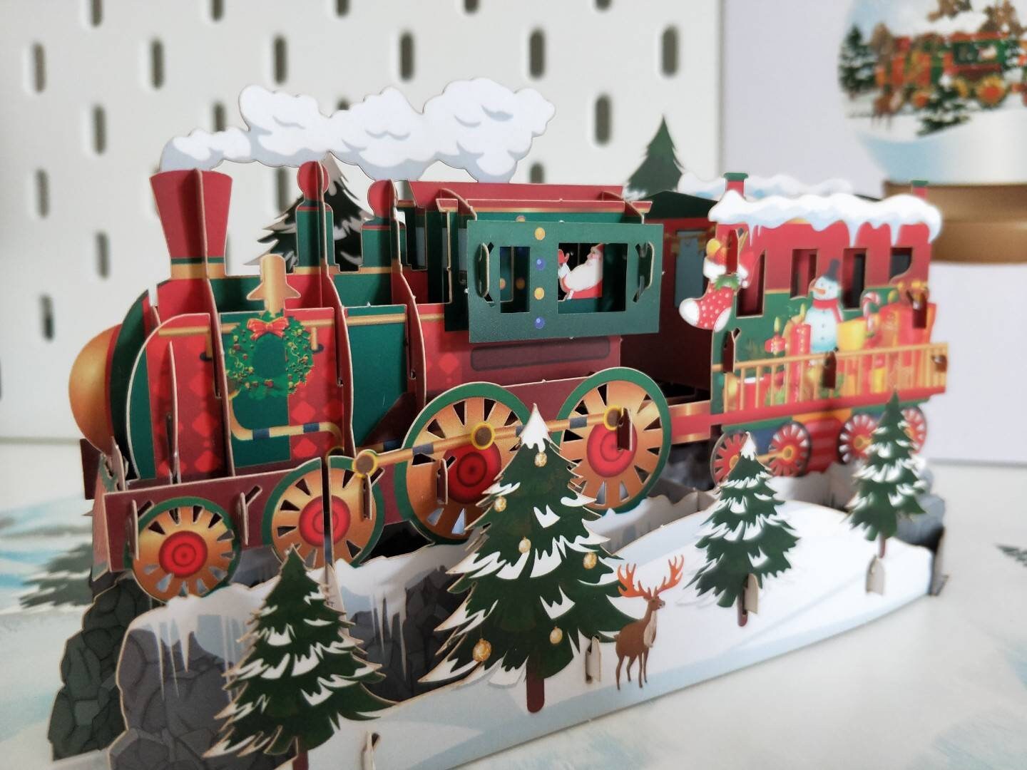 Christmas Santa Steam Train Pop up 3D Greeting Card Handmade Etsy UK