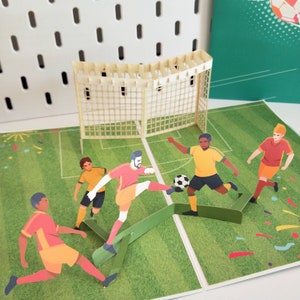 Football Match - Pop Up 3D Card for Fun Birthday, Father's Day, Football Lover Gift Idea, Football Goal Card