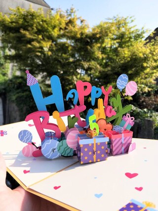 Biglietto Di Compleanno Musicale 3D Pop-Up Con Luci E Suono – Torta E Candela LED, Per Donna/Uomo