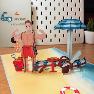 My Dad My Hero - Cartão Pop Up 3D Ocasiões Especiais de Aniversário do Dia dos Pais