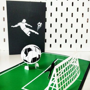 But de football - Carte pop-up 3D pour un anniversaire amusant, la fête des pères, une idée cadeau pour un amateur de football, une occasion spéciale