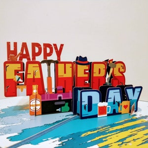 Happy Father's Day - Pop Up 3D Card, Father's Day Card, Card for Dad