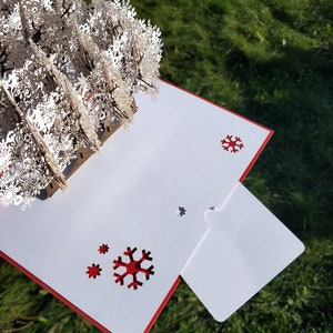 Balade en traîneau dans la neige Carte de voeux 3D joyeux Noël, Père Noël et rennes dans la neige, carte de Noël Forêt d'hiver image 7