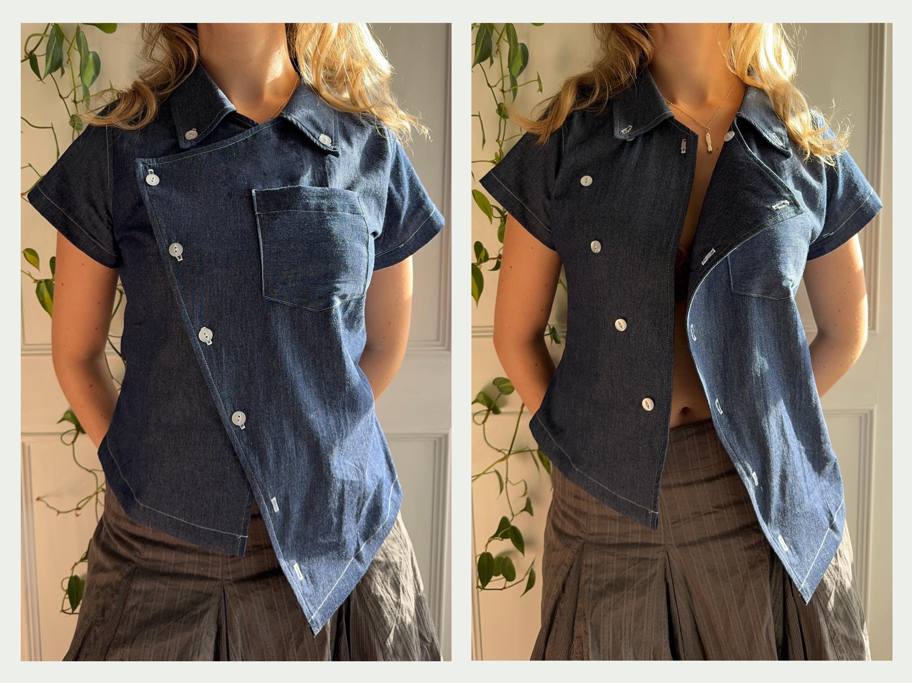 Juno Asymmetric Shirt Digital Pdf Sewing Pattern // UK Size 6-20 Juno Asymmetric Shirt Digital Pdf Sewing Pattern // UK Size 6-20