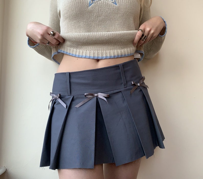 Mini Woven Skirt with Pleat and Ribbon Detail
