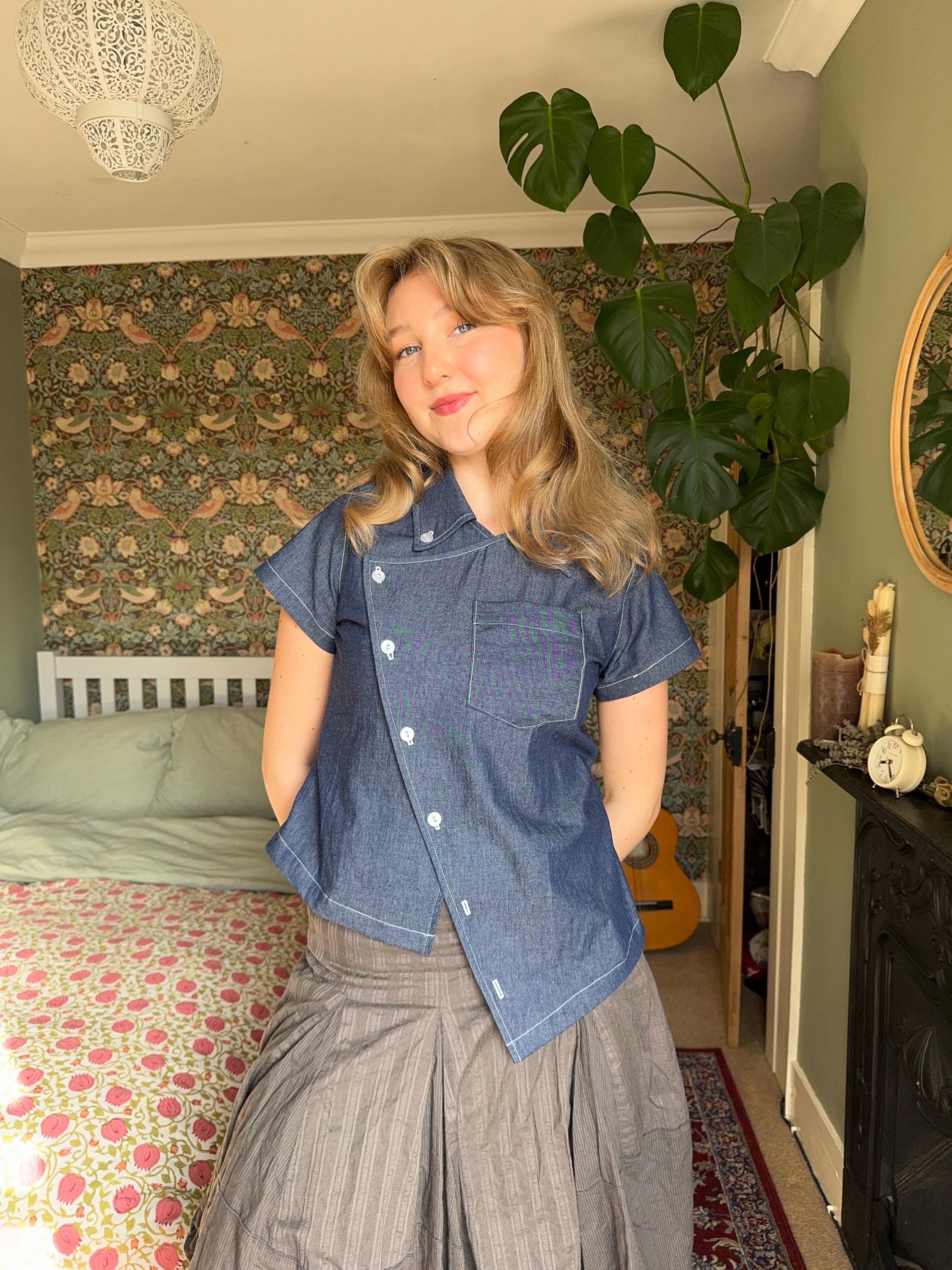 Juno Asymmetric Shirt Digital Pdf Sewing Pattern // UK Size 6-20 Juno Asymmetric Shirt Digital Pdf Sewing Pattern // UK Size 6-20