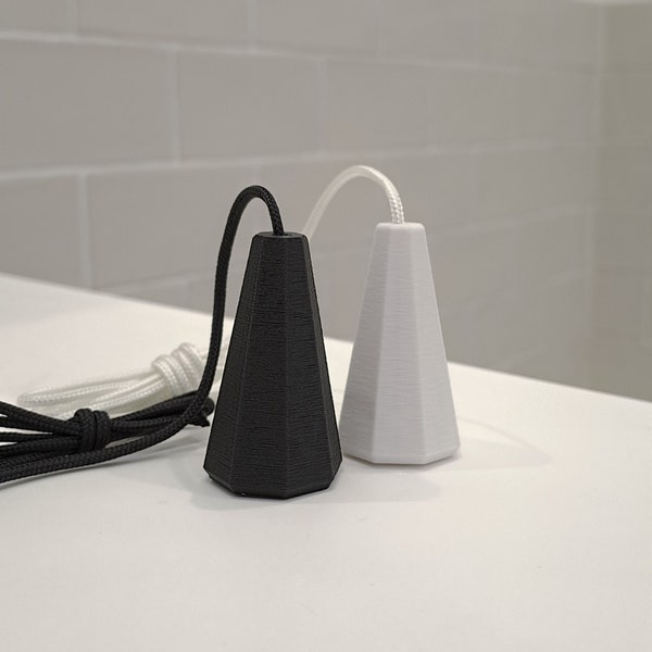 Black / White Geometric Bathroom Light Pull