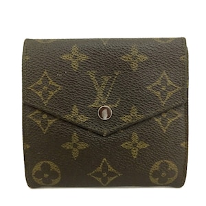 Louis Vuitton Brown Monogram Logo Saffiano Leather Trifold Wallet