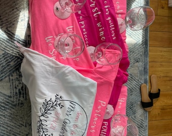 T-shirts and Wine glasses for Bachelorette