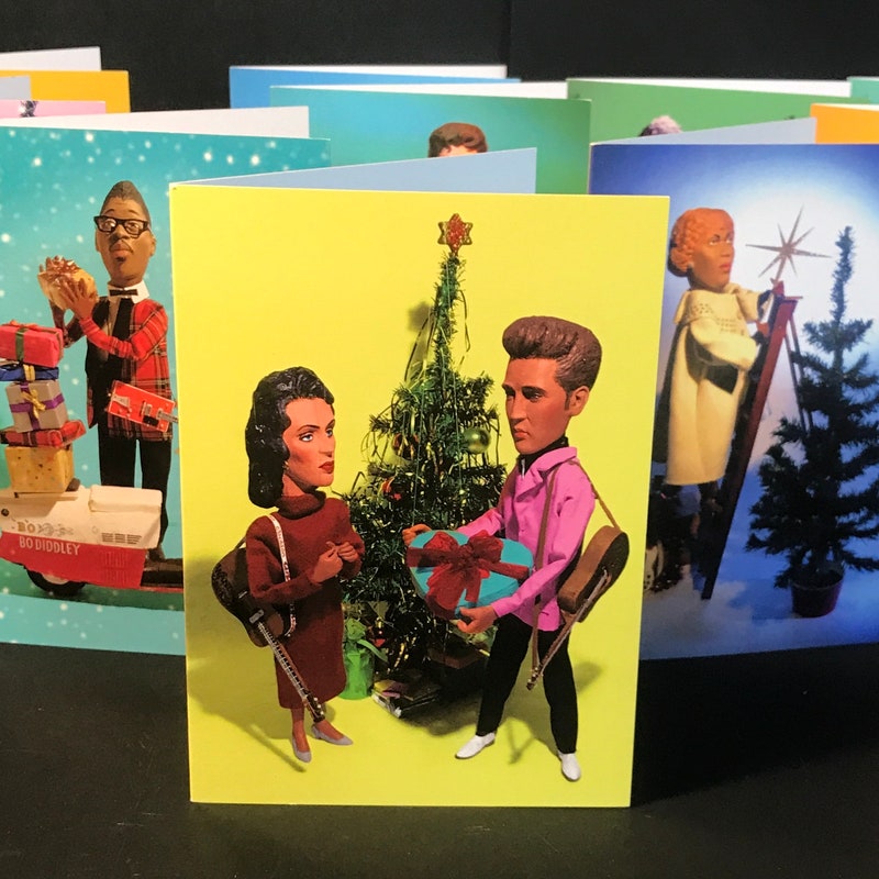 Rock Xmas Cards Etsy