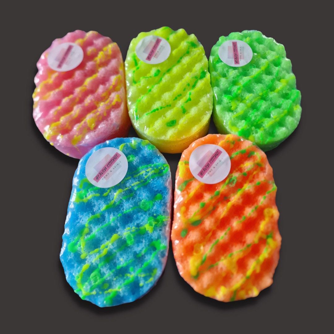Handmade Fully Loaded Exfoliating Soap Sponges Etsy UK