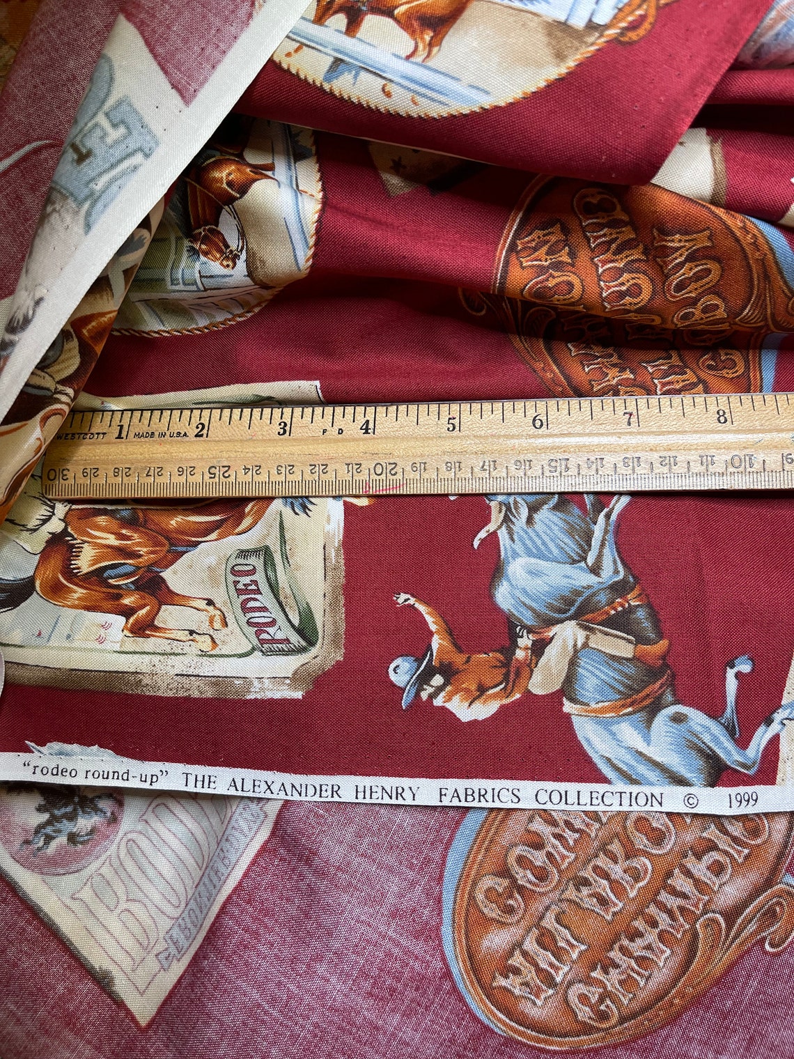 Vintage Alexander Henry Western Fabric-big Yardage - Etsy