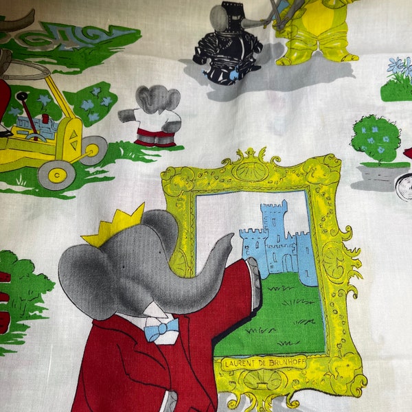 Vintage Babar fabric-licensed by Random House!