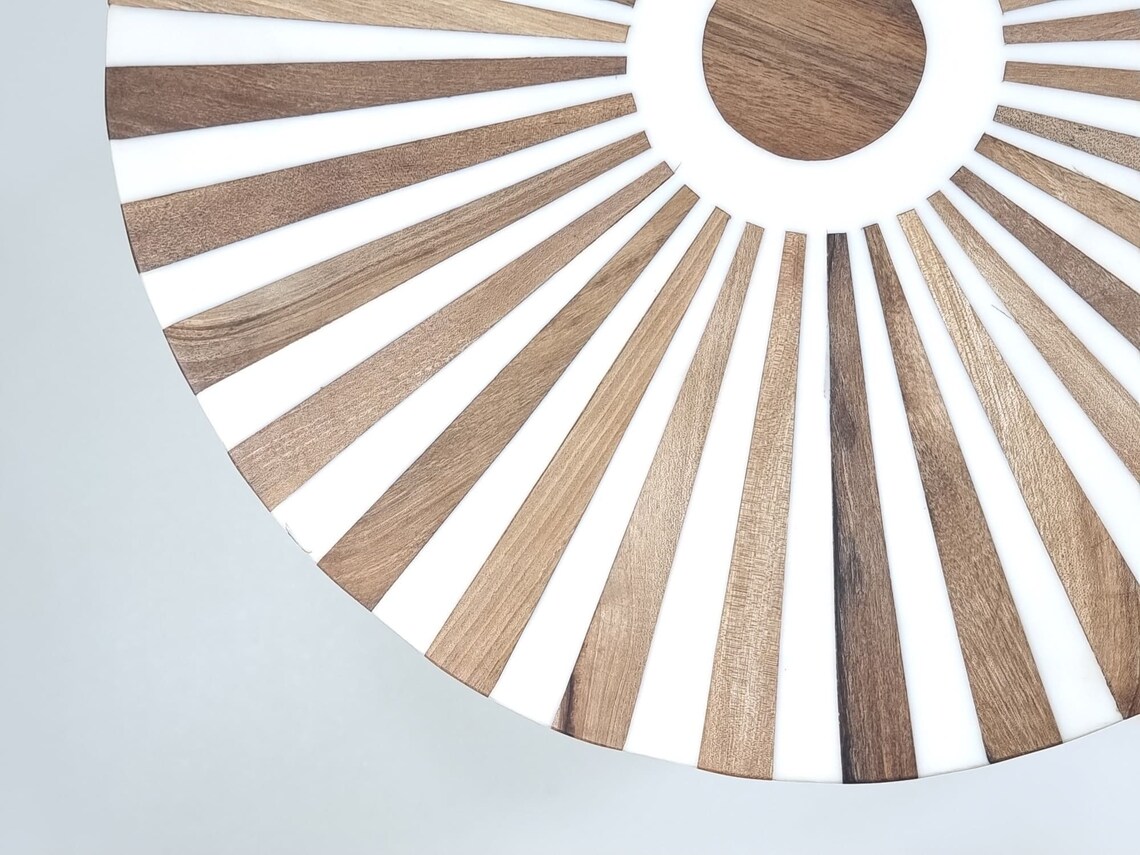 STUNNING HANDMADE Round Table Unique Wooden Piece of Art Side Etsy