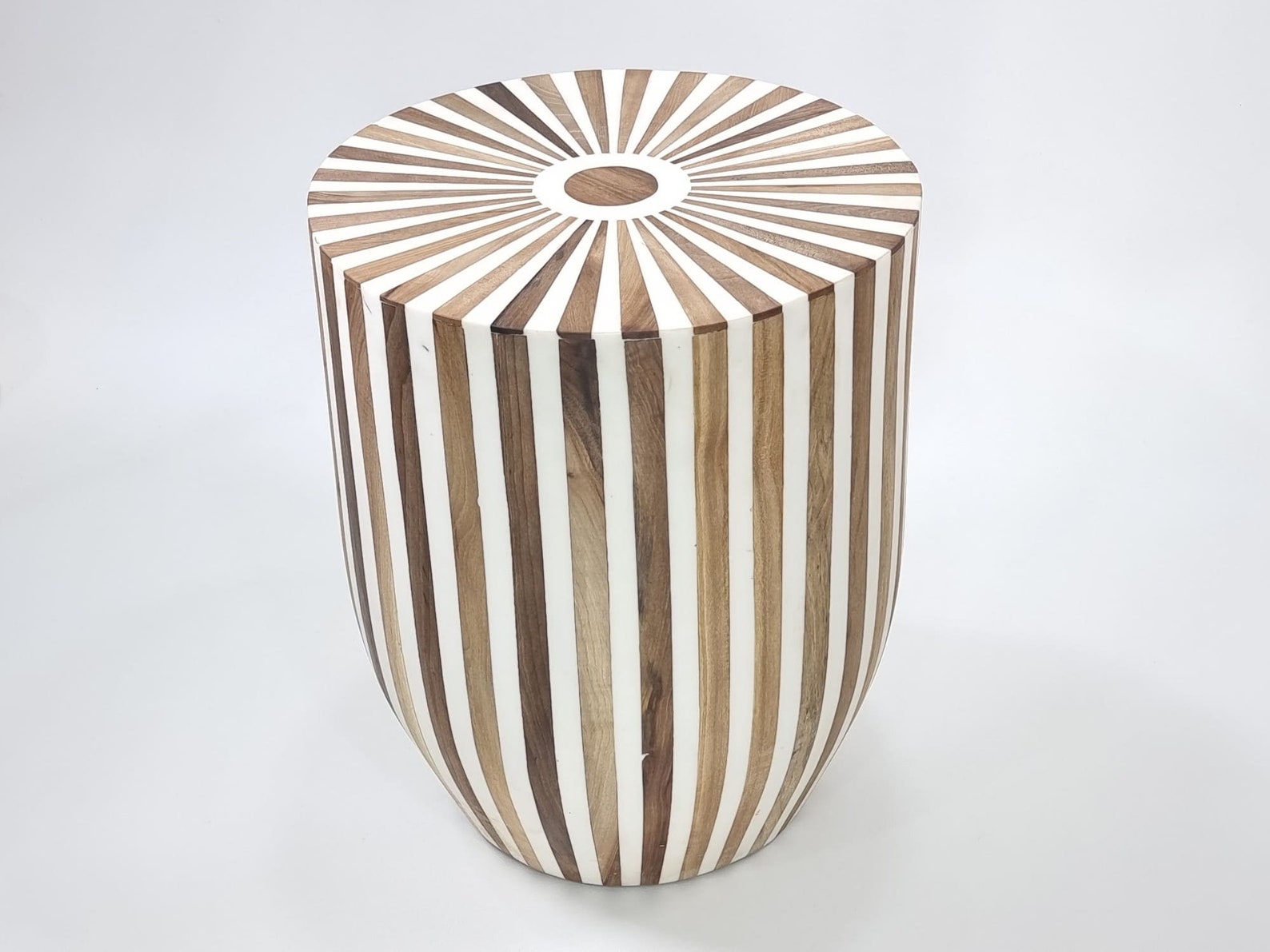 STUNNING HANDMADE Round Table Unique Wooden Piece of Art Side Etsy