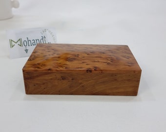 MARVELOUS Solid Thuya Burl JEWELRY BOX wood gift, Unique Lockable Wooden Chest Box, Handmade Wood Piece of Art, Add Charm to Your Room