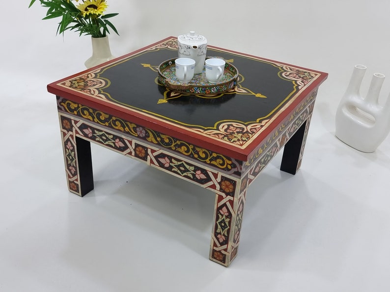 UNIQUE Black Coffee Table Handmade & HANDPAINTED With Etsy