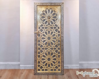 Unique Moroccan Door Panel, CUSTOM Made Moroccan CARVED Riad Door, Handmade Interior Door, Hand Engraved BRASS Barn Door, Luxurious Doors