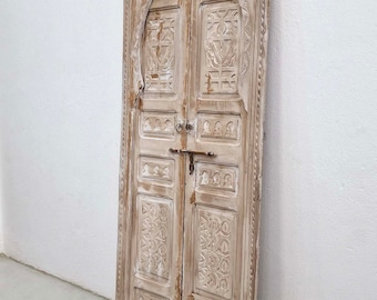 AUTHENTIC WOOD DECOR, Handcrafted Moroccan Furniture, Rustic Exterior Door, Custom Made Berber Design, Decorative Double Panel Door.