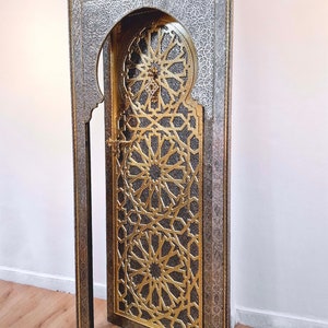 Made to Order Moroccan Wood & Metal Riad Door with Hand ENGRAVED Details, Luxurious BRASS Entryways for Exquisite Interiors, Moroccan Style