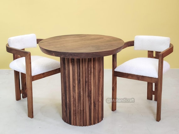 sedia tavolo bianco e noce