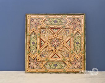 Kundenspezifisches hölzernes Deckenpaneel, handgefertigtes Deckendesign, einzigartige Kunststil-Deckenpaneele, hängende hölzerne Wandpaneele, handbemaltes Dachdekor
