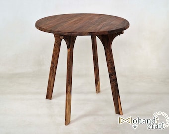 BOHEMIAN Style COFFEE TABLE, Custom Moroccan Wood Table, Handcrafted Round Wooden Table, Add Charm to Your Room with this Moroccan End Table
