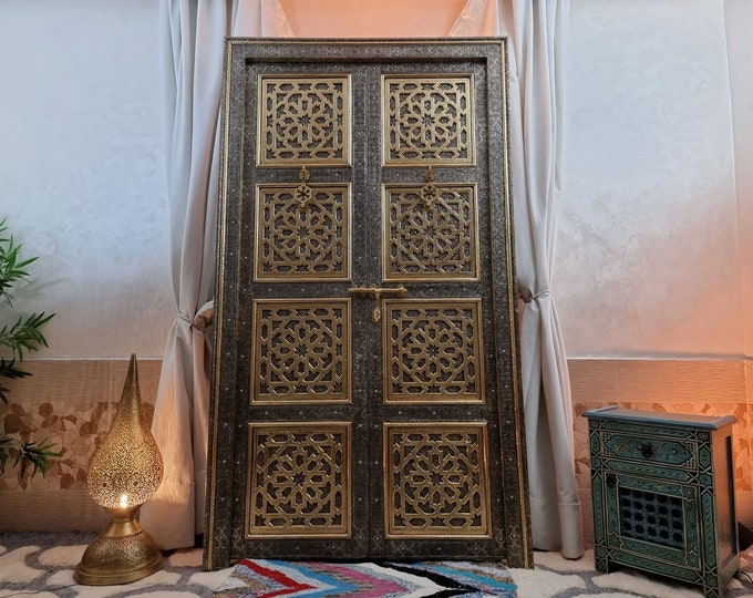 Featured listing image: Custom Luxury Moroccan Door, Artwork Moroccan Carved Riad Door, Handmade Interior Door, Hand Engraved Morocccan Style Door, Luxurious Doors