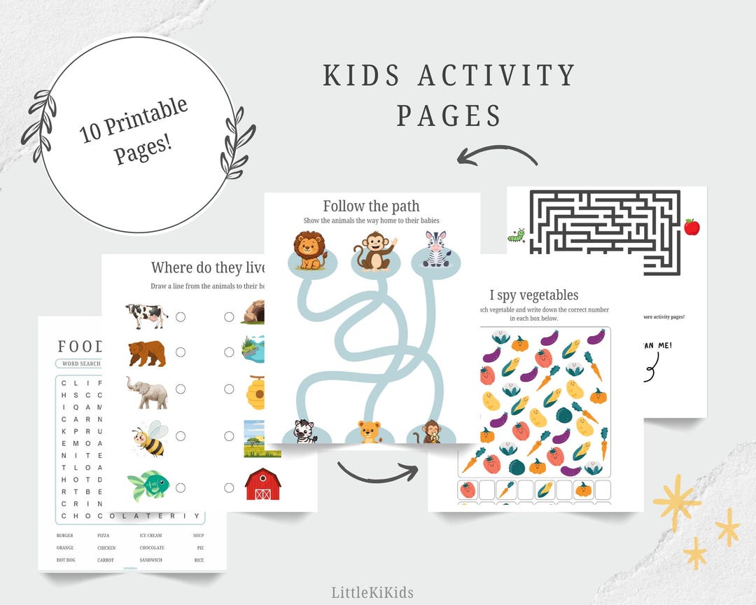 Activity Pack Pages Kids Activity Pack Printable | Reusable Worksheets, Ages 3-8 (digital ...