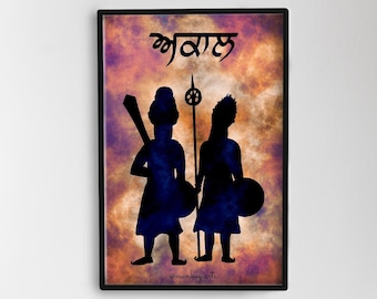 Sikh Krieger Wand Kunst, Nihang Singh Poster, Khalsa spirituelles Dekor (Digitaler Download)
