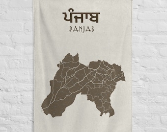 Ungeteilte Panjab Karte Flagge