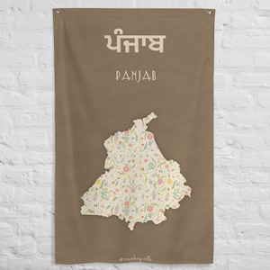 Karte der modernen Punjab-Flagge | Neue Punjab Karte
