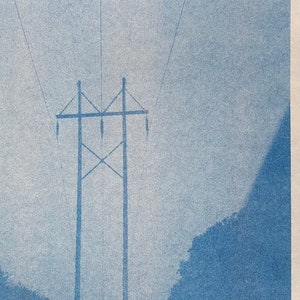 Risograph Photography Print Series: H-Frame Electric Infrastructure
