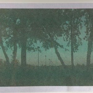 Risograph Print Photography Series: Light Pole Array 02