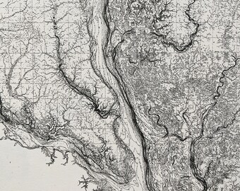 Topographic / Bathymetry Map of Chesapeake Bay with White Background