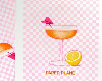 Risograph Print: Paper Plane