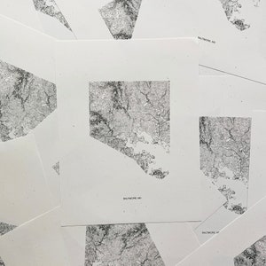 Carte topographique de Baltimore avec fond blanc