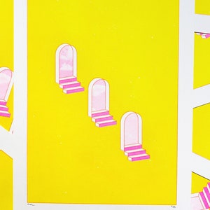 Risograph Print: Arches + Stairs + Heaven