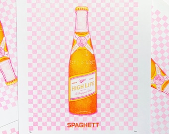 Risograph Print: Spaghett Cocktail
