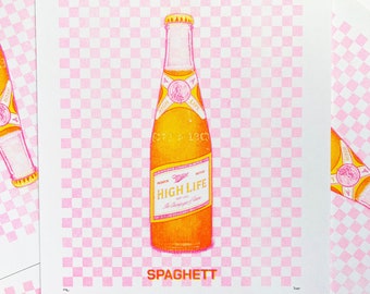 Risograph Print: Spaghett Cocktail