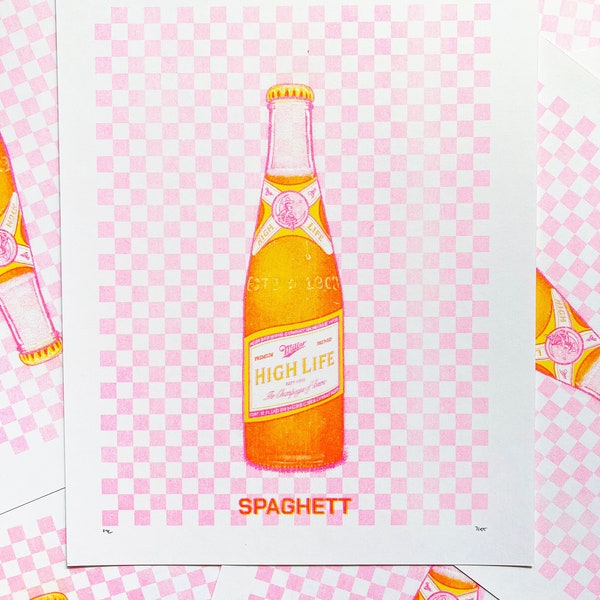 Risograph Print: Spaghett Cocktail