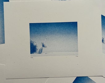 Risograph Photograph Print Series: Yucca Flower at White Sands National Park
