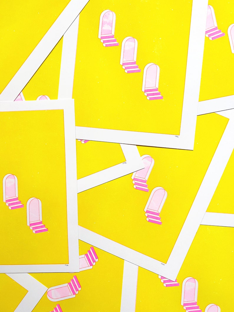 Risograph Print: Arches Stairs Heaven image 3