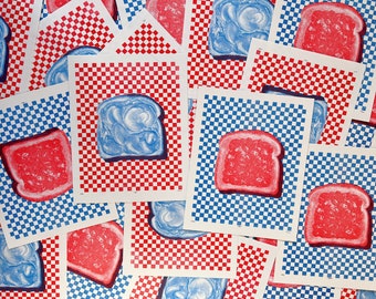 Risograph Print: Peanut Butter + Jelly Combo