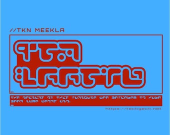 TNK Meekla – Font di visualizzazione glifi fantascientifici Y2K (download digitale)